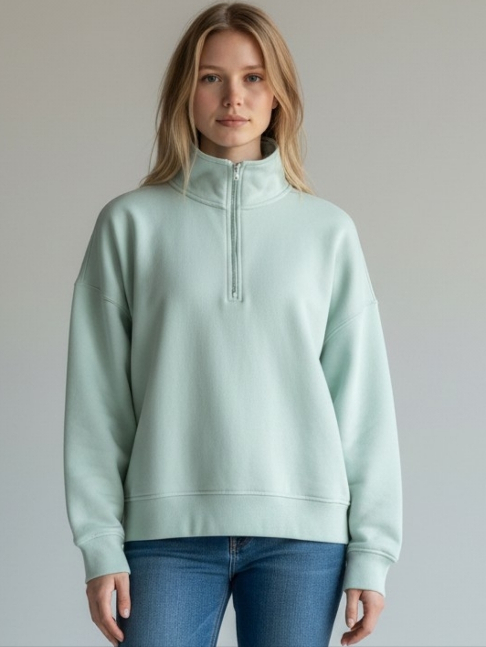 Athleta Women's Mint Green Quarter-Zip Scuba Top M